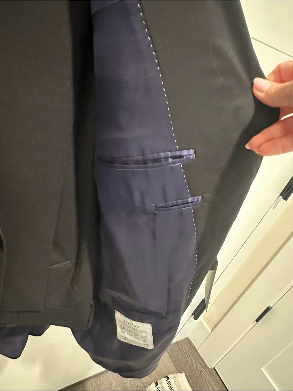 Jack Victor Black Single-Breasted Wool Suit Jacket